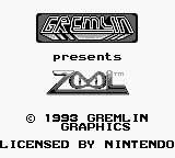 Zool Ninja of the Nth Dimension title screen for GameBoy